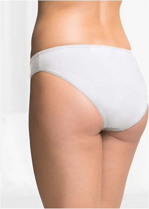 Slip mit weicher Baumwolle (10er Pack) in weiß von hinten - bonprix