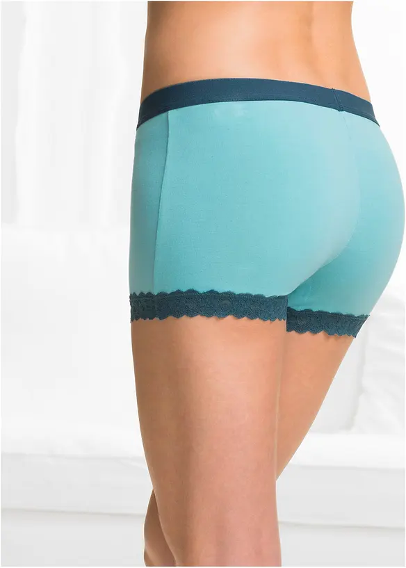 Damen Boxer (4er Pack) in blau von hinten - bonprix