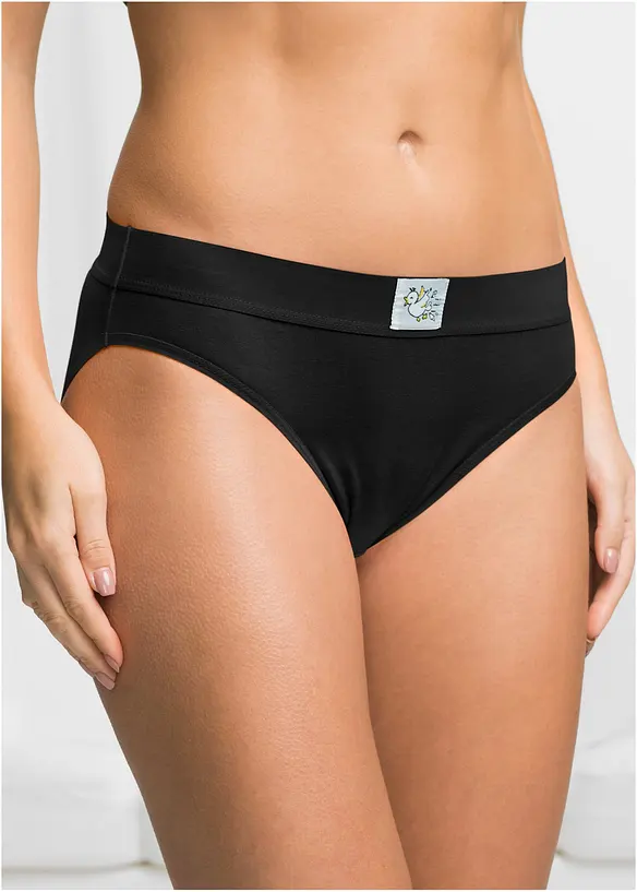 Slip mit weicher Baumwolle (10er Pack) in schwarz von vorne - bonprix
