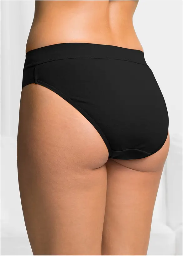 Slip mit weicher Baumwolle (10er Pack) in schwarz von hinten - bonprix