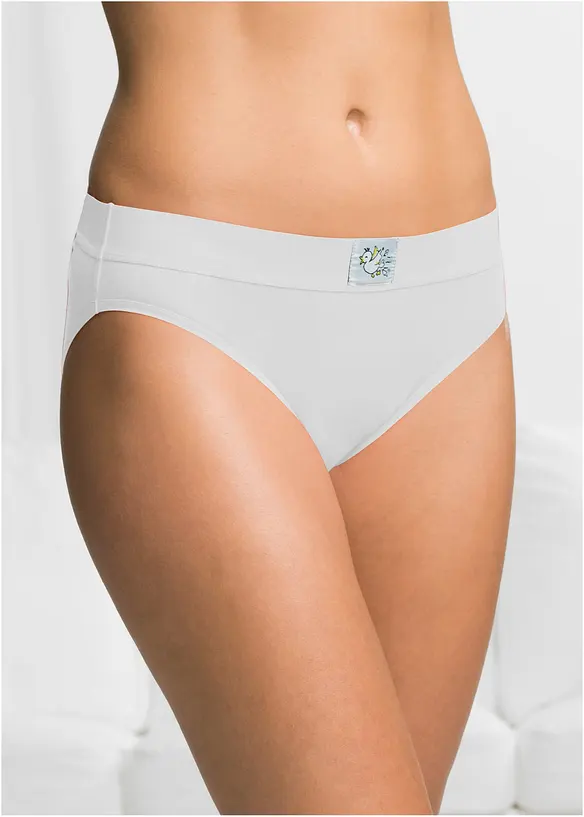 Slip mit weicher Baumwolle (10er Pack) in weiß von vorne - bonprix