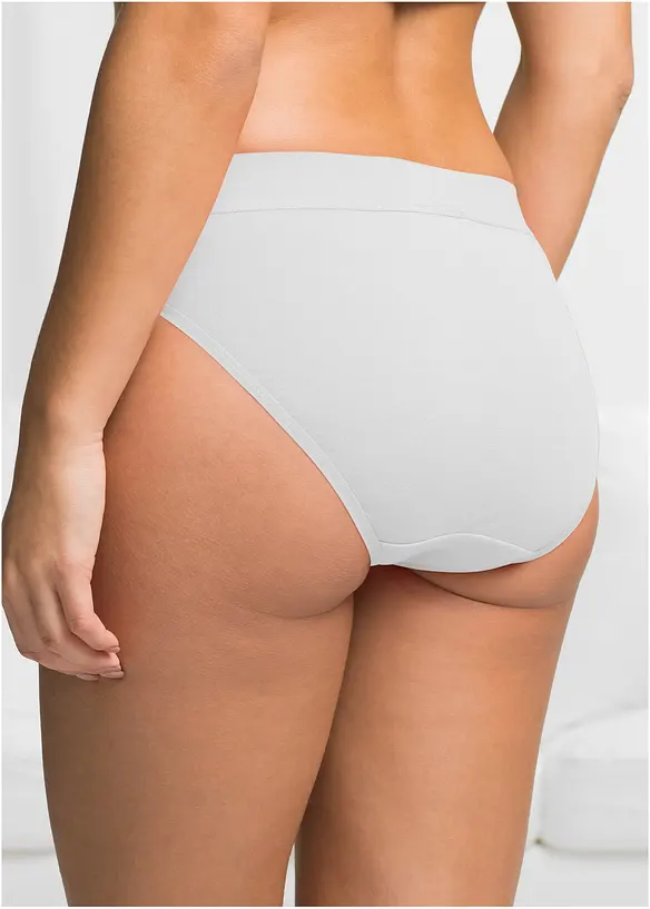 Slip mit weicher Baumwolle (10er Pack) in weiß von hinten - bonprix