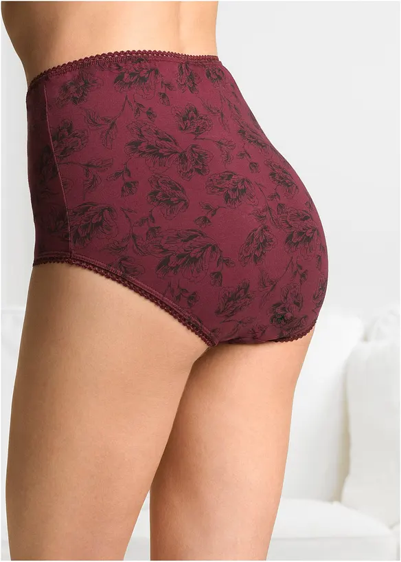Highwaist Slip mit Bio-Baumwolle (4er Pack) in schwarz von hinten - bonprix