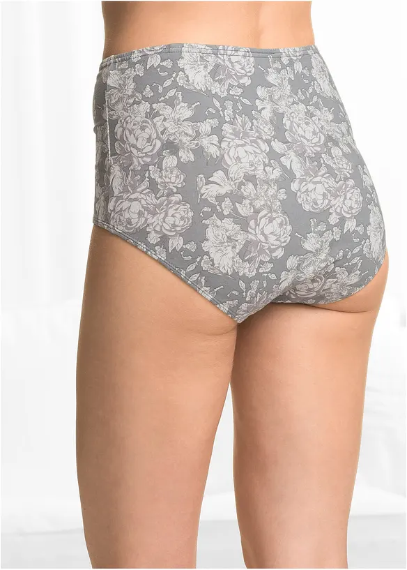 Highwaist Slip  (4er Pack) in grau von hinten - bonprix