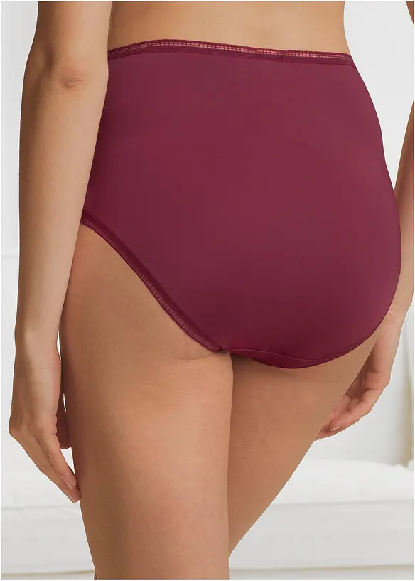 Microfaser Highwaist Slip (3er Pack) in schwarz von hinten - bonprix