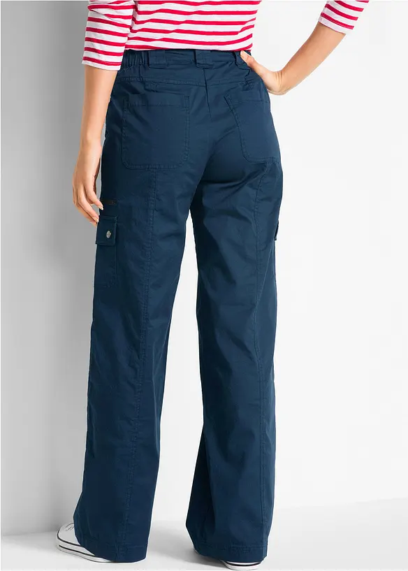 Cargohose aus Baumwolle in blau von hinten - bonprix