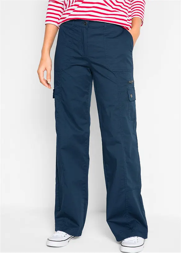 Cargohose aus Baumwolle in blau von vorne - bonprix