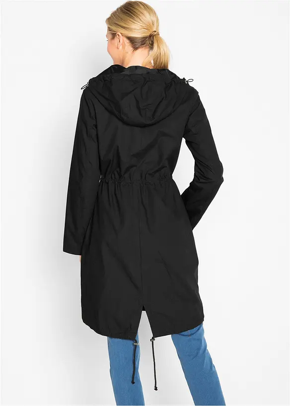 Parka mit Kapuze in schwarz von hinten (im Anschnitt) - bonprix