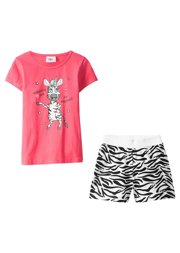 Shorty aus reiner Bio-Baumwolle (2-tlg. Set) in pink - bonprix