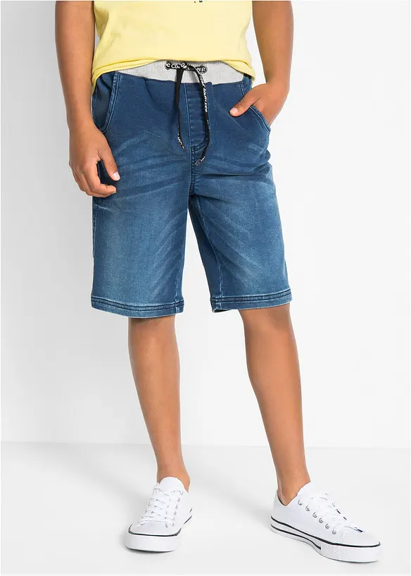 Sweatjeans-Bermuda in blau von vorne - bonprix