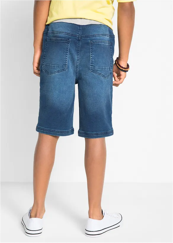 Sweatjeans-Bermuda in blau von hinten - bonprix