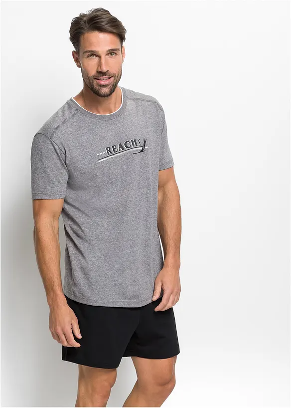 Shorty mit weicher Baumwolle in grau von vorne (Totalaufnahme) - bonprix
