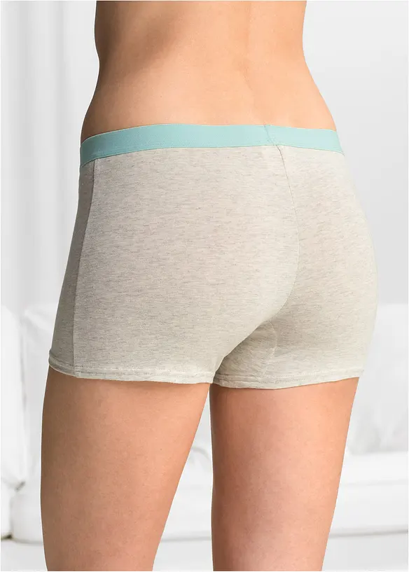Damen Boxer mit weicher Baumwolle (4er Pack) in weiß von hinten - bonprix