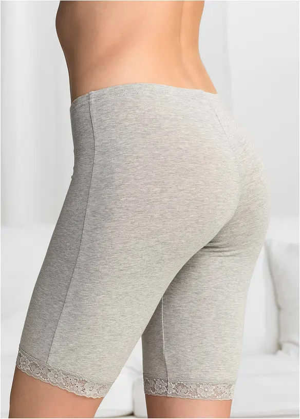 Lange Damen-Boxer aus weichen Material im Vorteilspack in beige von hinten - bonprix