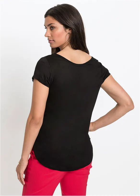 T-Shirt aus softer Viskose in schwarz von hinten (im Anschnitt) - bonprix T-Shirt aus softer Viskose in schwarz von hinten (im Anschnitt) - bonprix