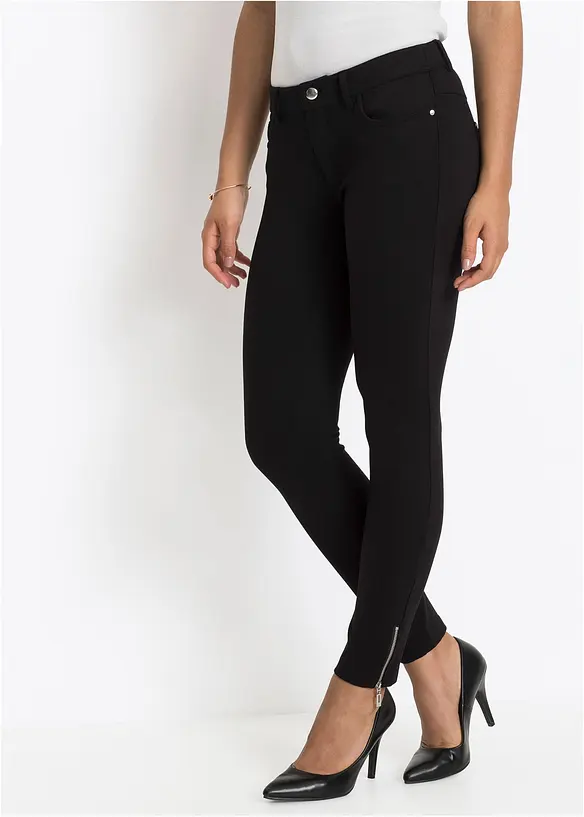 Treggings in schwarz von vorne - bonprix