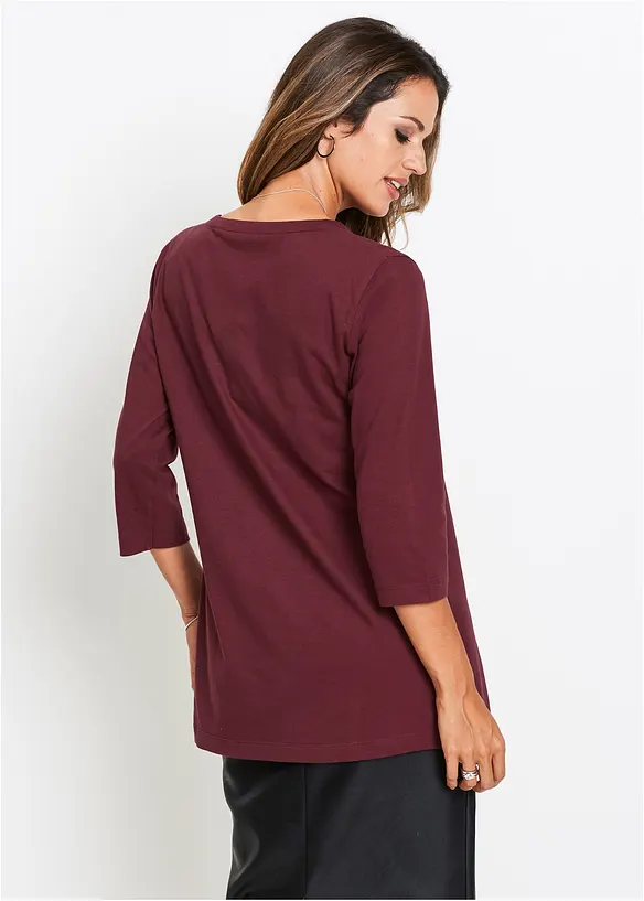 Longshirt aus reiner Baumwolle in rot von hinten (im Anschnitt) - bonprix Longshirt aus reiner Baumwolle in rot von hinten (im Anschnitt) - bonprix
