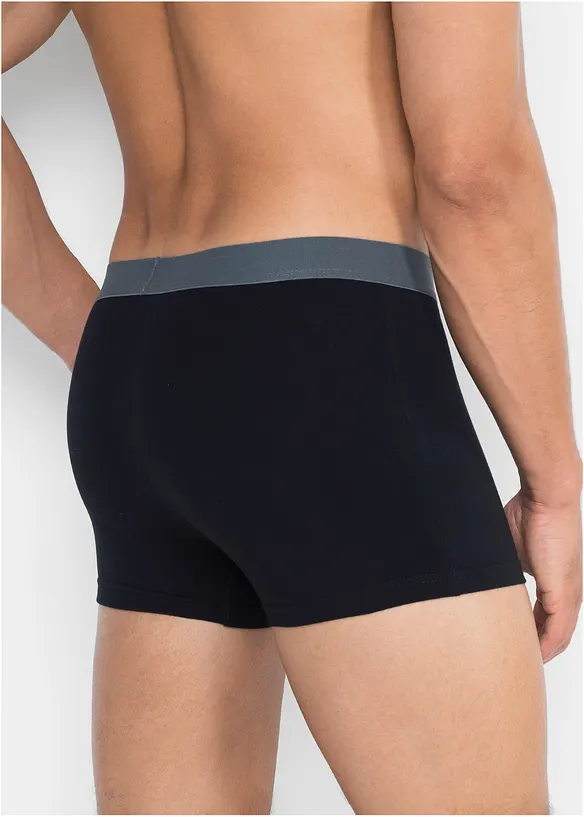 Boxershorts eng mit Baumwolle (3er Pack) in schwarz von hinten - bonprix