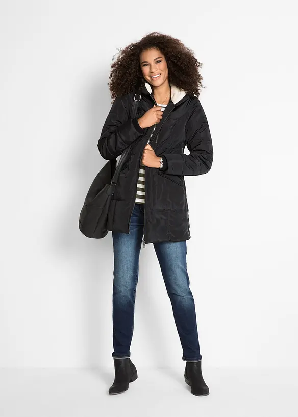 Steppjacke in schwarz im Look von vorne (Totalaufnahme) - bonprix