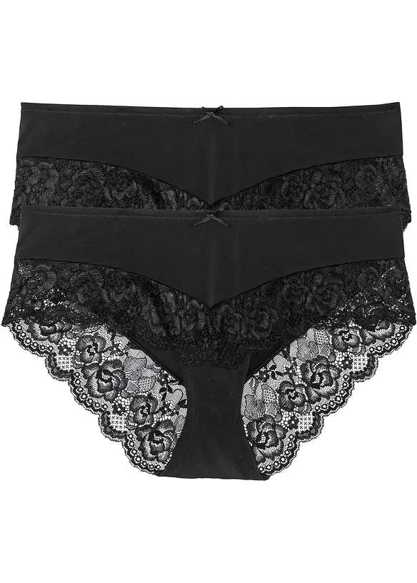 Panty (2er Pack) in schwarz - bonprix