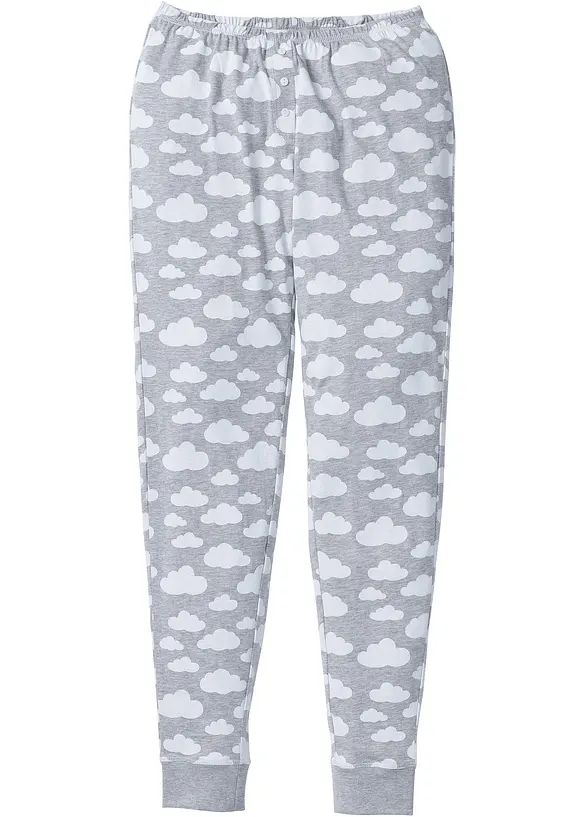 Pyjama mit Bio-Baumwolle in grau von vorne - RAINBOW
