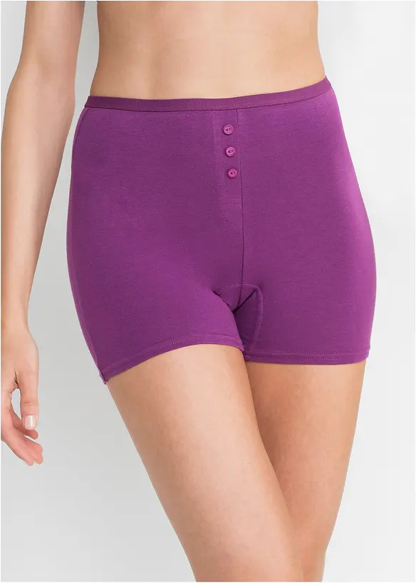 Highwaist Boxer mit weicher Baumwolle (4er Pack) in schwarz von vorne - bonprix