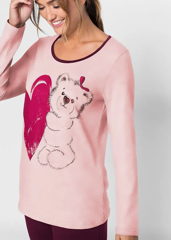 Pyjama mit Bio-Baumwolle in lila (Detailaufnahme) - bonprix