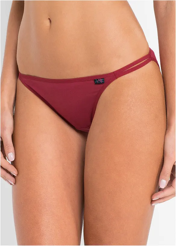 Tanga Slip mit weicher Bio-Baumwolle (6er Pack) in grau von vorne - bonprix