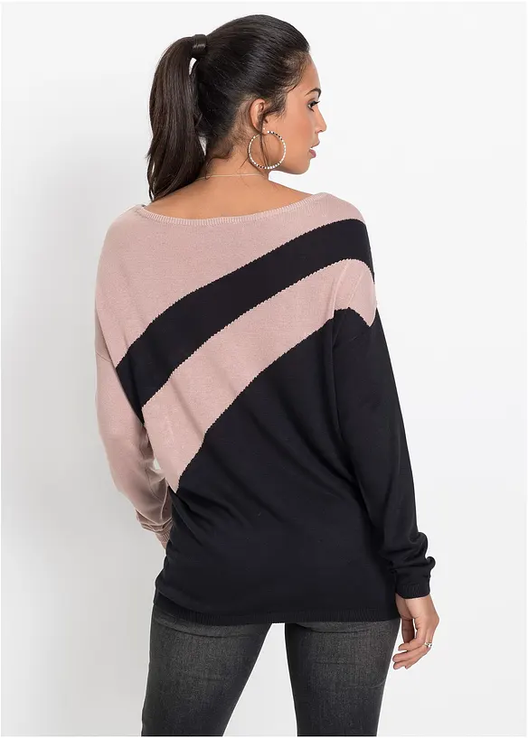 Longpullover mit Applikation in schwarz von hinten (im Anschnitt) - bonprix Longpullover mit Applikation in schwarz von hinten (im Anschnitt) - bonprix