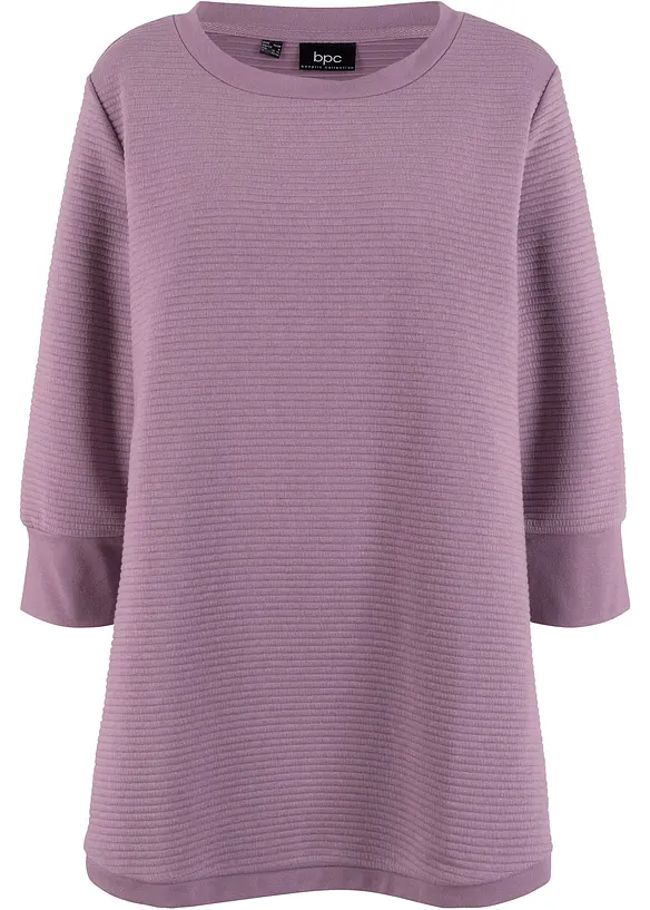Langes Sweatshirt mit Viskose in lila von vorne - bonprix