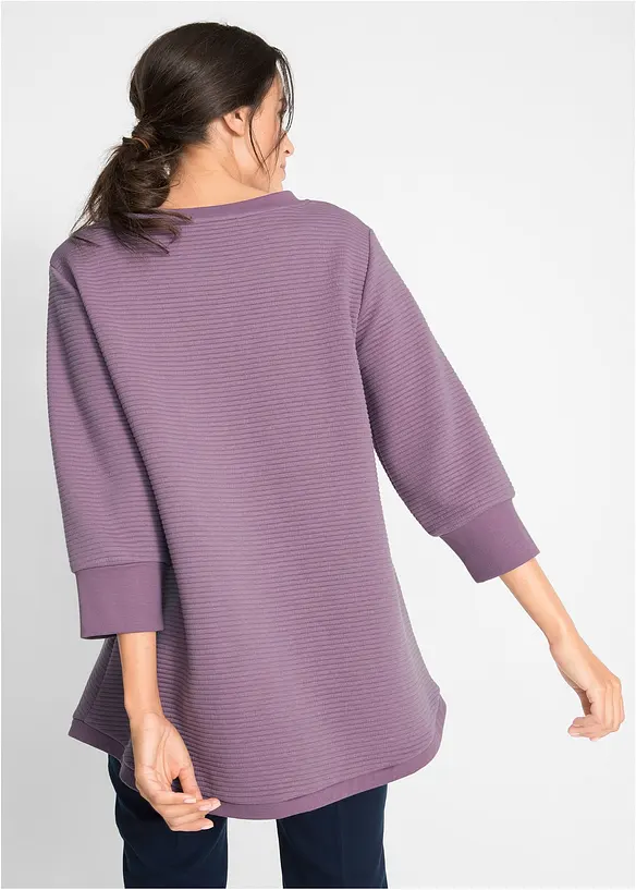Langes Sweatshirt mit Viskose in lila von hinten (im Anschnitt) - bonprix