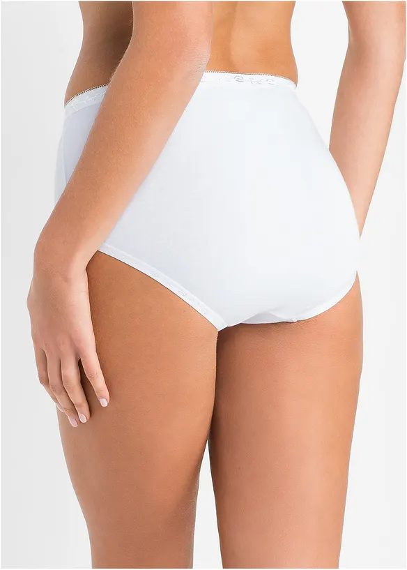 Maxislip  mit weicher Baumwolle (5er Pack) in weiß von hinten - bonprix