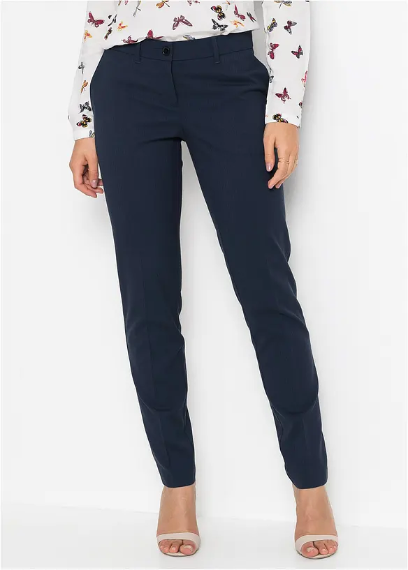 Anzugshose Petite in blau von vorne - bonprix