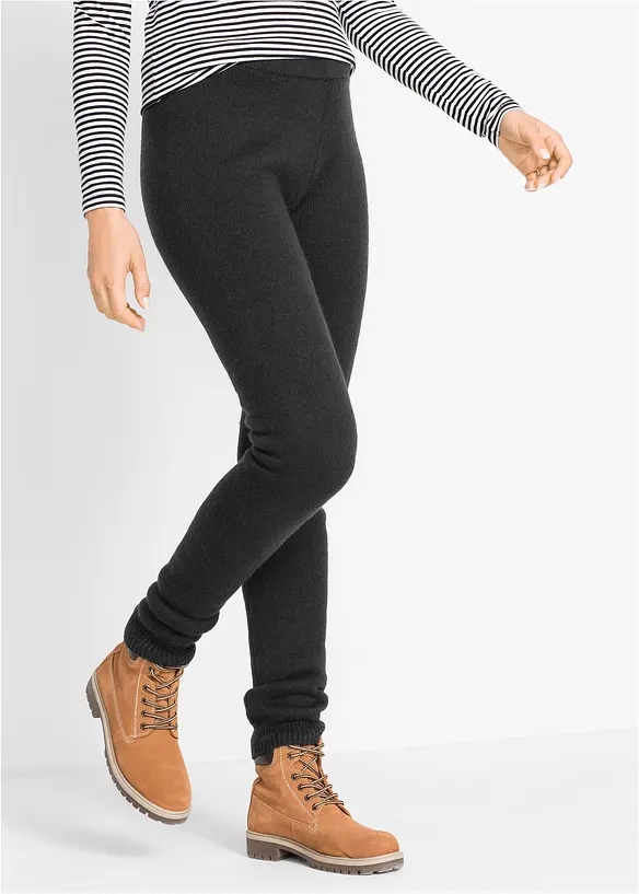 Thermo-Leggings mit Rippbund in schwarz von vorne - bonprix Thermo-Leggings mit Rippbund in schwarz von vorne - bonprix