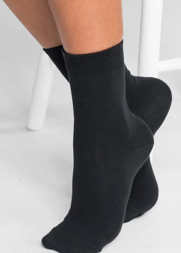 Socken mit Bio-Baumwolle (10er Pack) in schwarz (Detailaufnahme) - bonprix