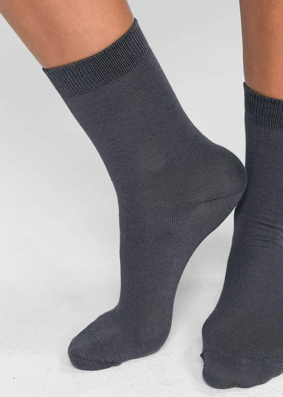 Socken mit Bio-Baumwolle (10er Pack) in grau (Detailaufnahme) - bonprix