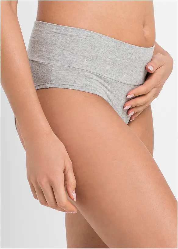 Umstandspanty mit Bio-Baumwolle (3er Pack) in schwarz von vorne - bonprix