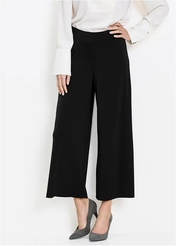 Culotte aus Jersey in schwarz von vorne - bonprix