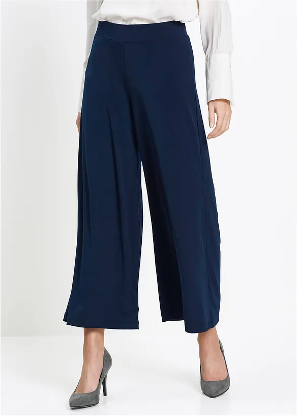 Culotte aus Jersey in blau von vorne - bonprix