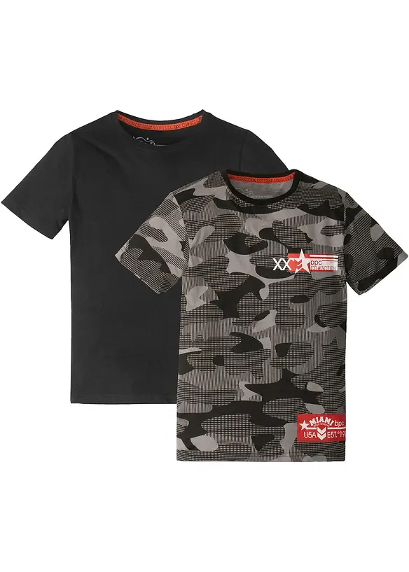 Jungen T- Shirt  aus Bio-Baumwolle (2er Pack) von vorne - bpc bonprix collection