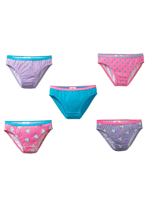Slip mit weicher Baumwolle (5er Pack) in blau - bonprix