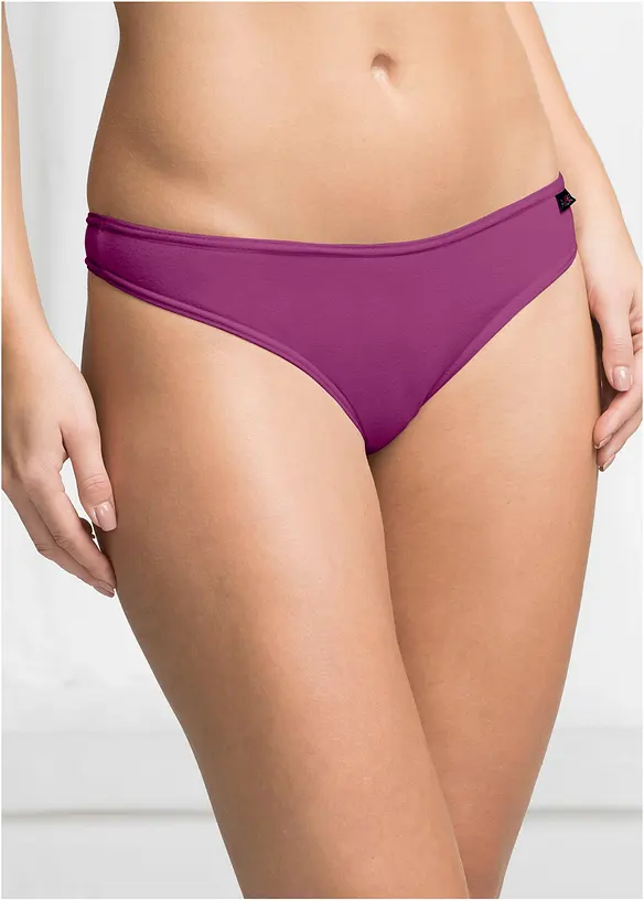 String mit Bio-Baumwolle (6er Pack) in lila von vorne - bonprix