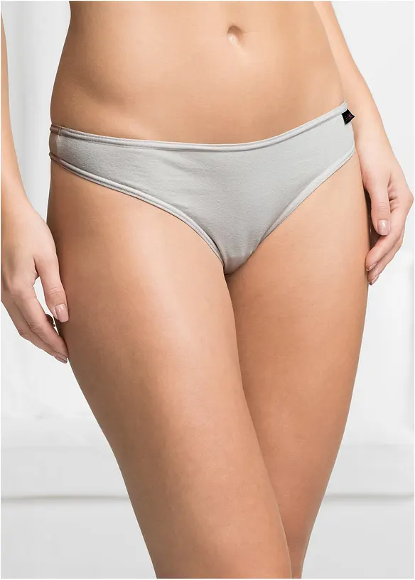 String mit Bio-Baumwolle (6er Pack) in schwarz von vorne - bonprix