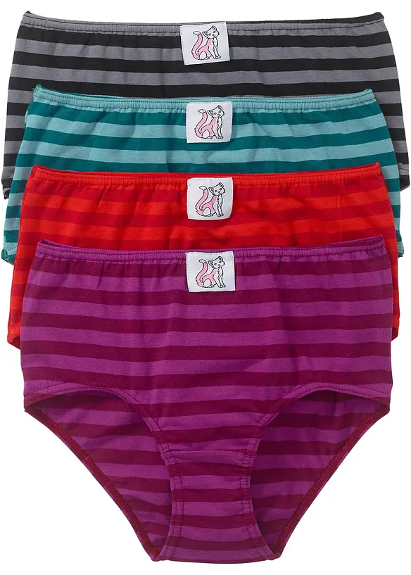 Maxislip mit weicher Baumwolle (4er Pack) in rot von vorne - bonprix