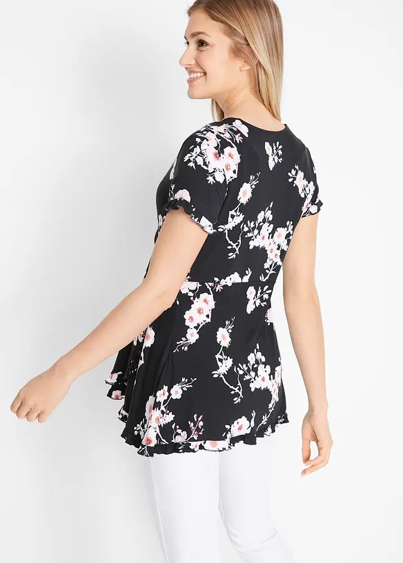 2-in-1 Umstands-und Still-Tunika aus Viskose in schwarz von hinten (im Anschnitt) - bonprix