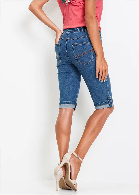 Jeans-Bermuda mit Bequembund in blau von hinten - bonprix Jeans-Bermuda mit Bequembund in blau von hinten - bonprix