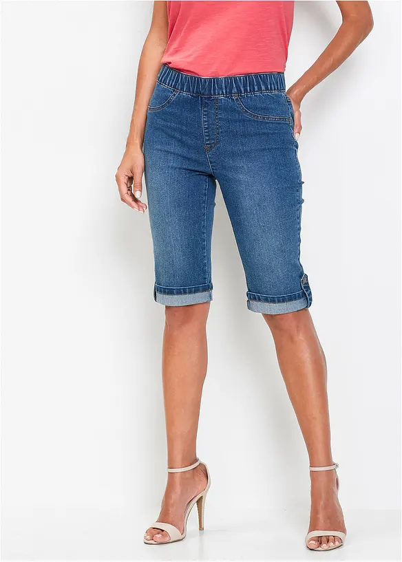 Jeans-Bermuda mit Bequembund in blau von vorne - bonprix Jeans-Bermuda mit Bequembund in blau von vorne - bonprix
