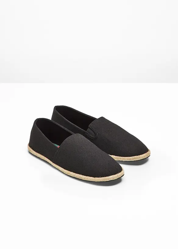Espadrilles aus Baumwoll-Canvas in schwarz - bonprix