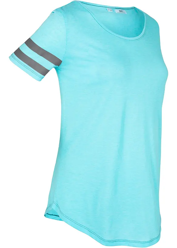 Sport-T-Shirt, kurzarm in blau von der Seite - bonprix