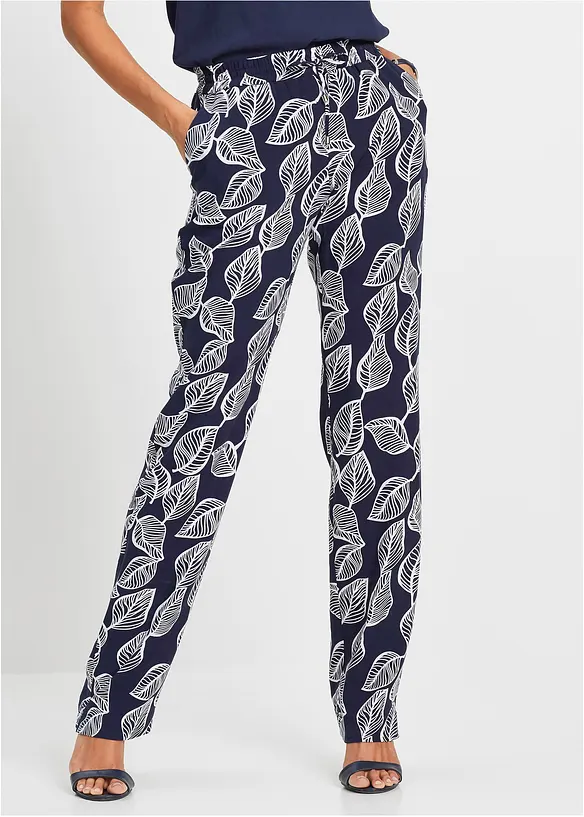 Palazzo-Hose aus softer Viskose in blau von vorne - bonprix Palazzo-Hose aus softer Viskose in blau von vorne - bonprix